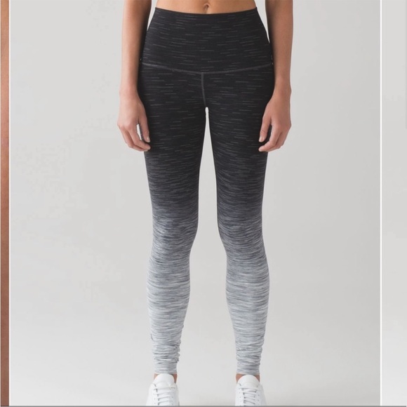 Lululemon VGUC Wunder Under High Rise ombré legging black fading to light grey - Picture 1 of 12